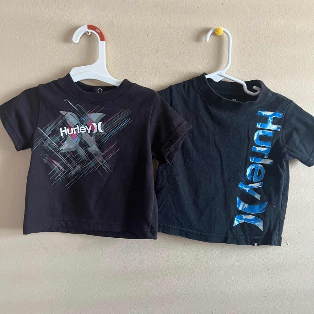 2 Hurley Kids Graphic T-Shirts - Black and Blue